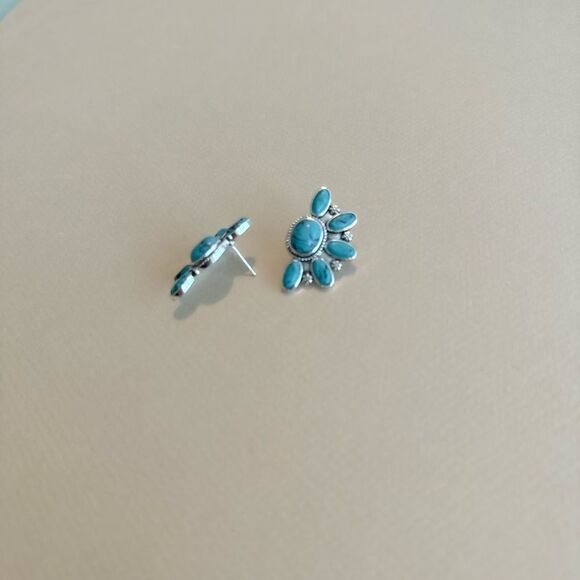 Boho flower earrings N1077 - Picture 3 of 4